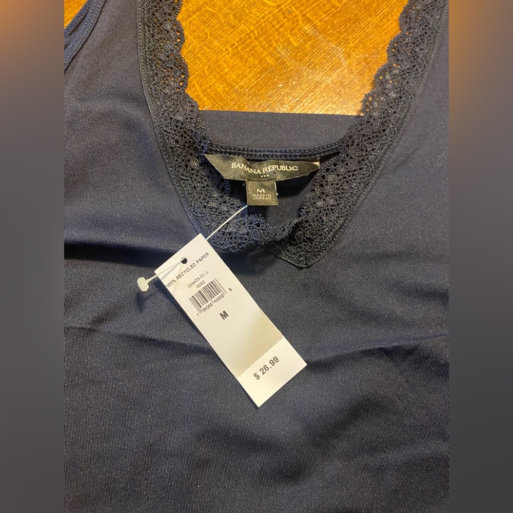 NEW! Banana Republic Lace Camisole, Navy Blue, Size M